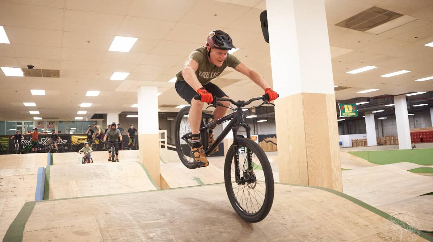 Man riding bike at North Shore Bike Park