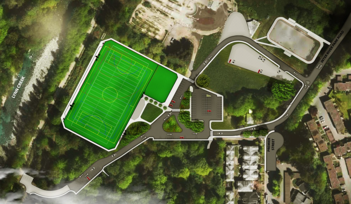 Inter-river turf field