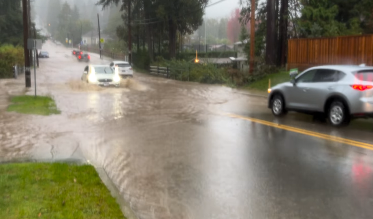 Creeks overflow in North Vancouver.