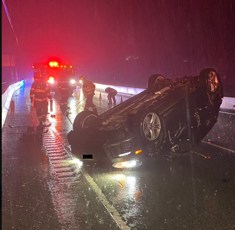 Rollover vehicle in West Vancouver.
