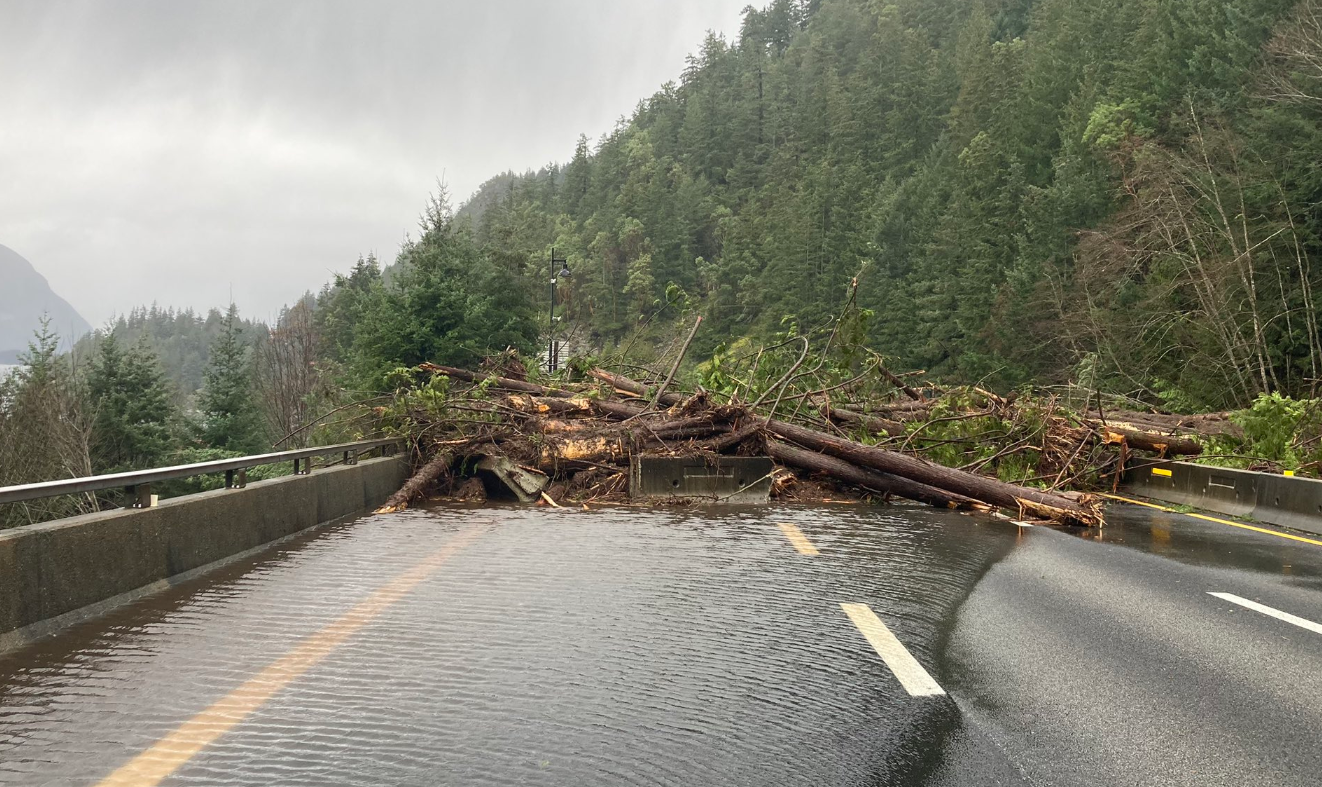 land slide on highway 99