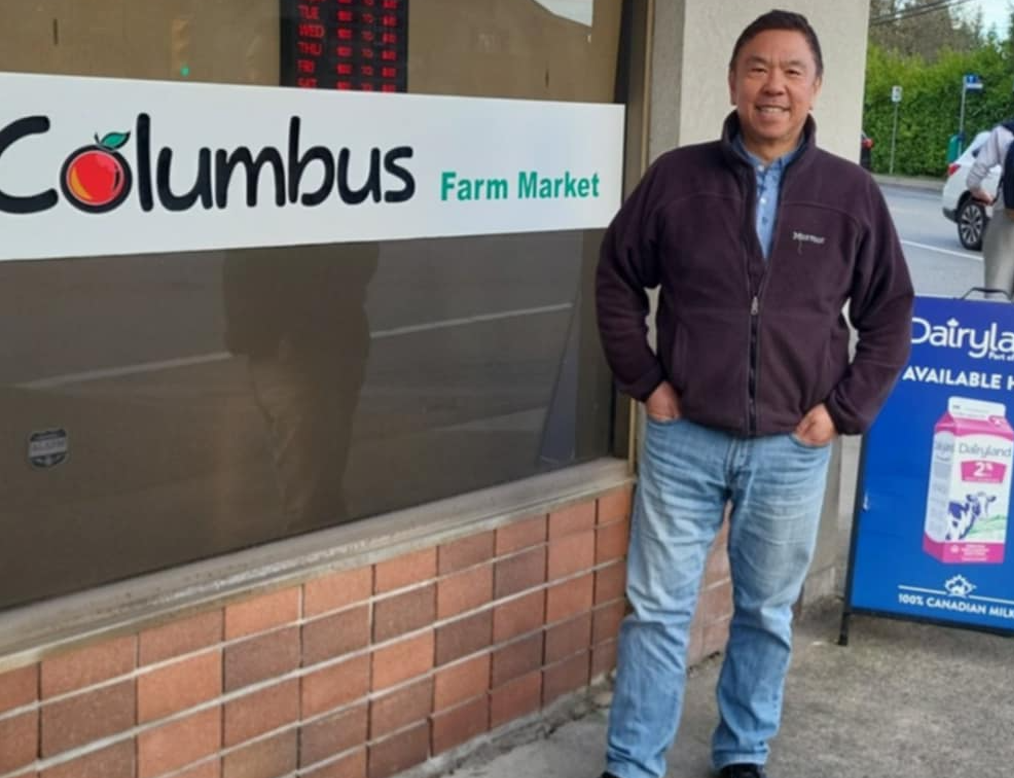 Peter Young outside the Columbus Farm Market.