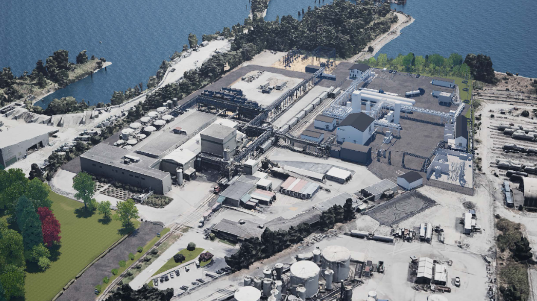 Hydrogen facility rendering.
